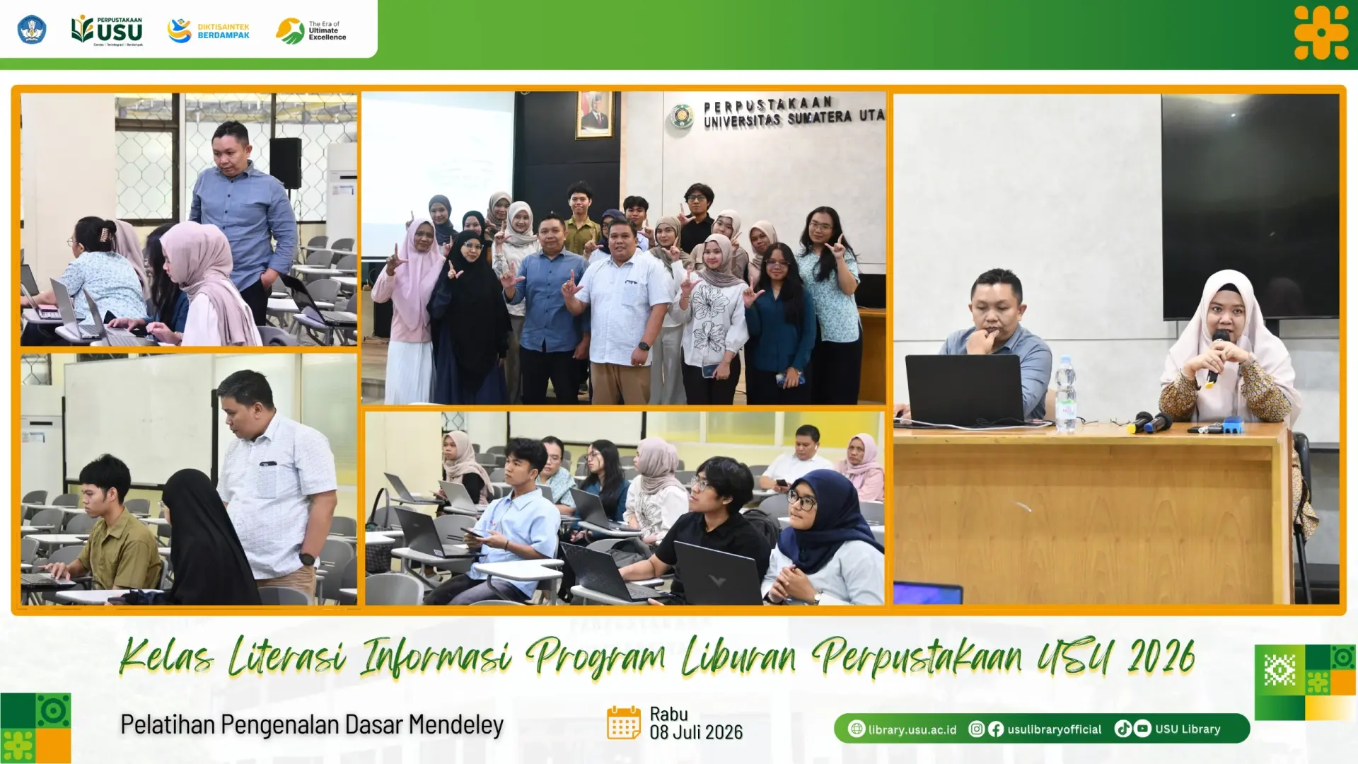 Perpustakaan USU Tingkatkan Kompetensi Mahasiswa melalui Pelatihan Pengenalan Dasar Mendeley